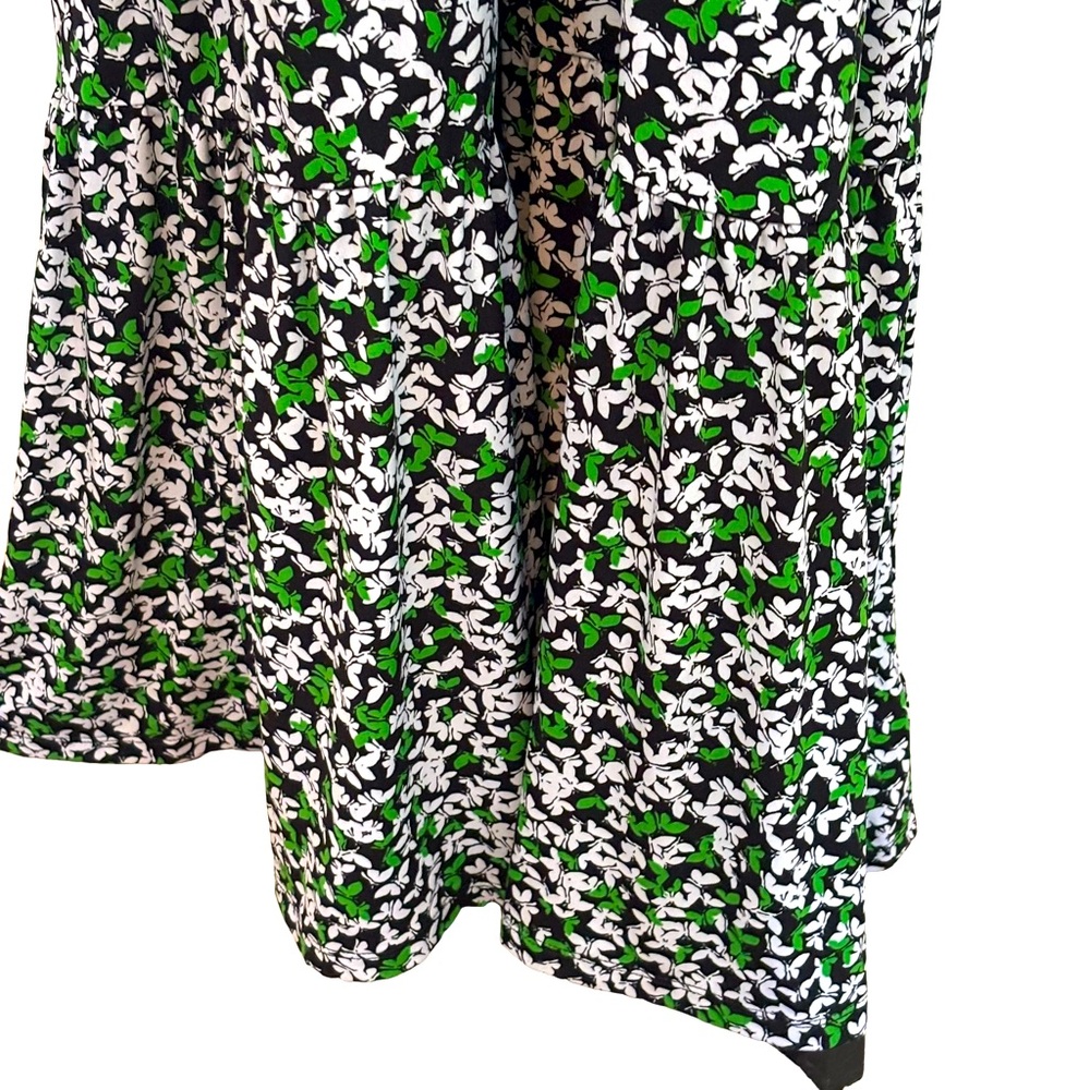 Michael Kors Sleeveless Green Floral Print Maxi Dress Sz XXL V-Neck Grommets - Picture 4 of 9